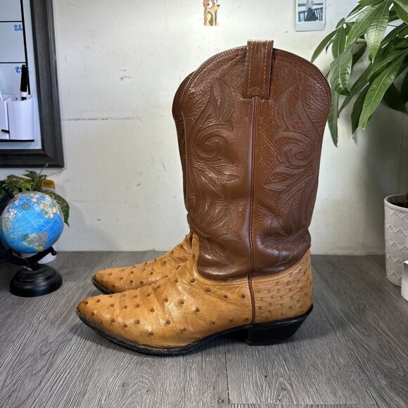 Vintage Nocona Full Quill Ostrich Western rodeo Cowboy boots 12 D